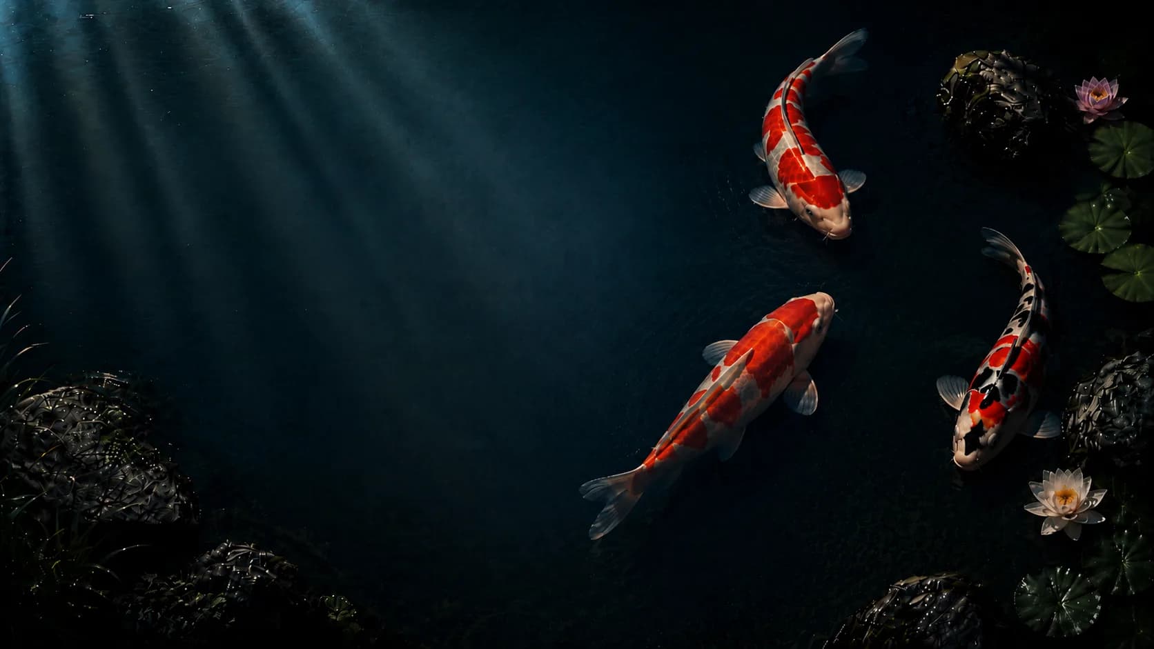 Koi fish in a premium garden pond